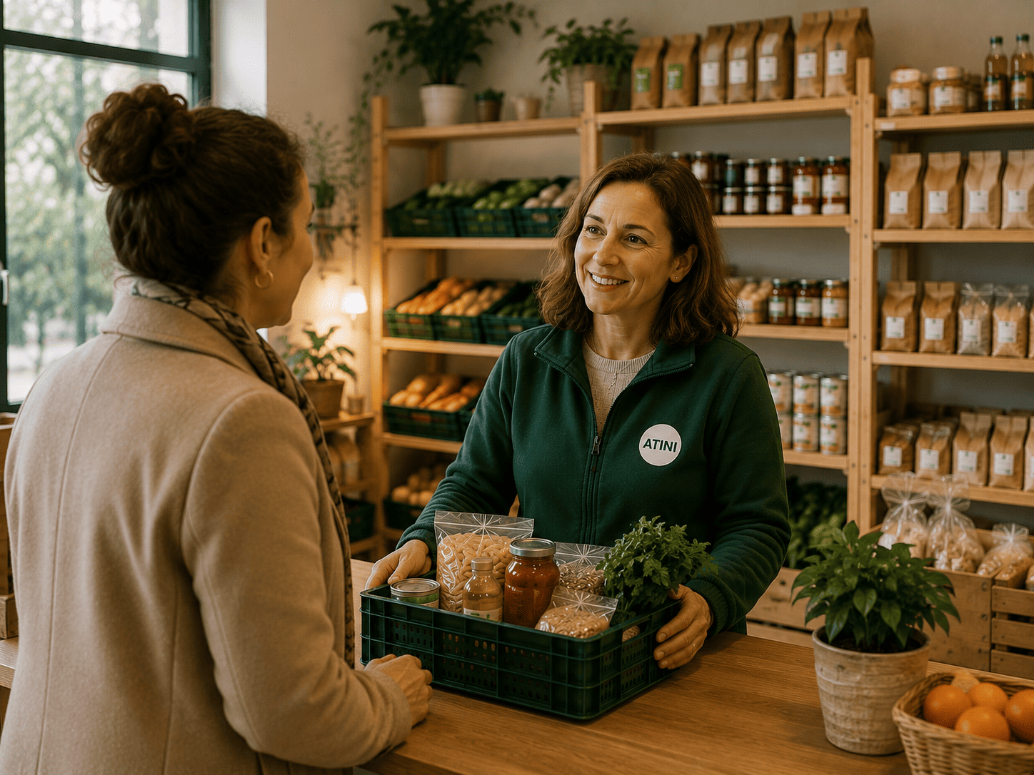 Moment d’accueil bienveillant à l’épicerie solidaire ATINI